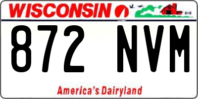 WI license plate 872NVM