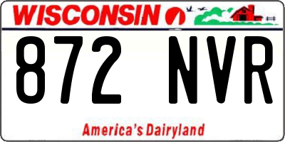 WI license plate 872NVR