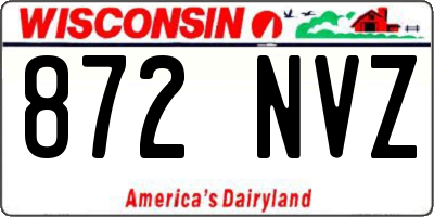 WI license plate 872NVZ