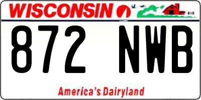WI license plate 872NWB