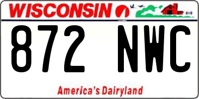 WI license plate 872NWC