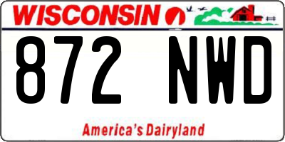 WI license plate 872NWD