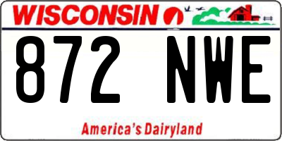 WI license plate 872NWE