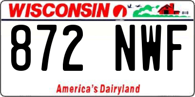WI license plate 872NWF