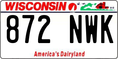 WI license plate 872NWK