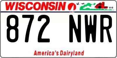 WI license plate 872NWR