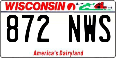 WI license plate 872NWS