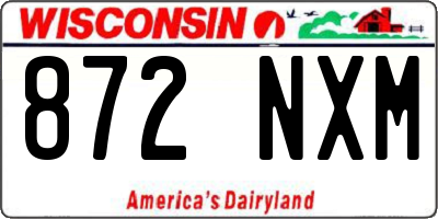 WI license plate 872NXM