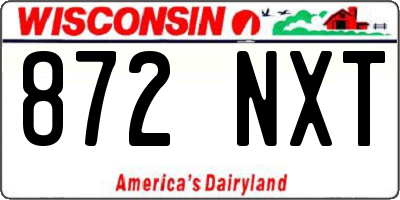 WI license plate 872NXT