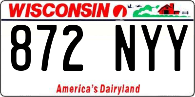 WI license plate 872NYY