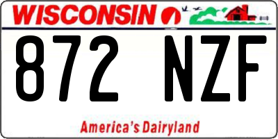 WI license plate 872NZF