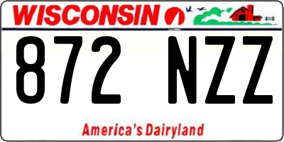 WI license plate 872NZZ