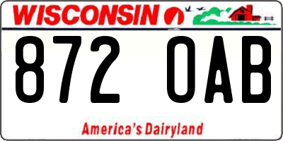 WI license plate 872OAB