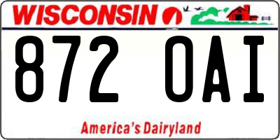 WI license plate 872OAI