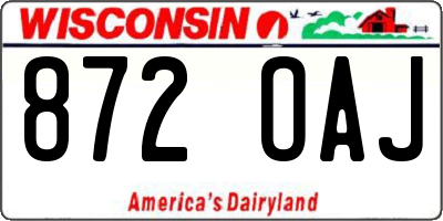 WI license plate 872OAJ