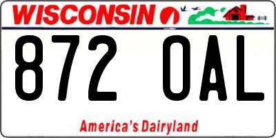 WI license plate 872OAL