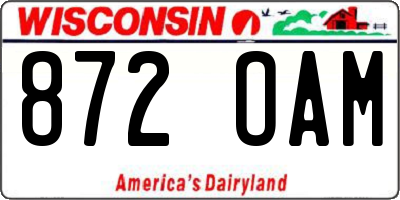 WI license plate 872OAM