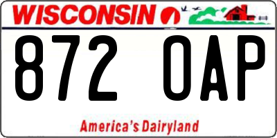 WI license plate 872OAP
