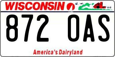 WI license plate 872OAS