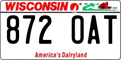 WI license plate 872OAT