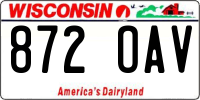 WI license plate 872OAV