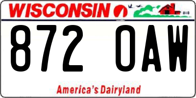 WI license plate 872OAW