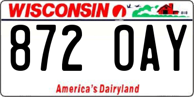 WI license plate 872OAY