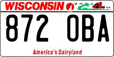 WI license plate 872OBA