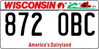 WI license plate 872OBC