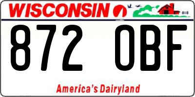 WI license plate 872OBF