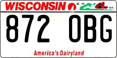 WI license plate 872OBG