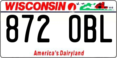 WI license plate 872OBL