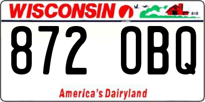WI license plate 872OBQ