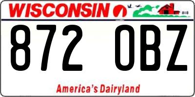 WI license plate 872OBZ