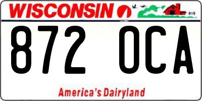 WI license plate 872OCA