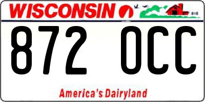 WI license plate 872OCC