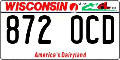 WI license plate 872OCD