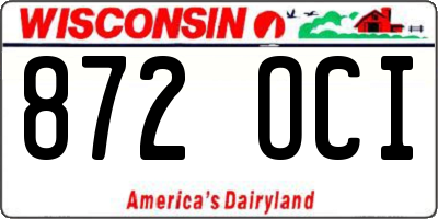 WI license plate 872OCI