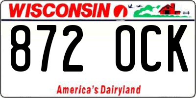 WI license plate 872OCK