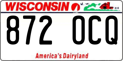 WI license plate 872OCQ