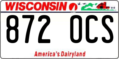 WI license plate 872OCS