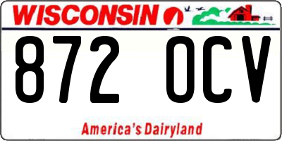 WI license plate 872OCV