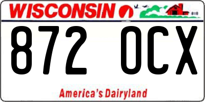 WI license plate 872OCX