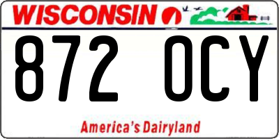 WI license plate 872OCY