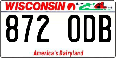 WI license plate 872ODB