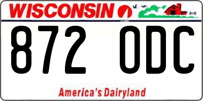 WI license plate 872ODC