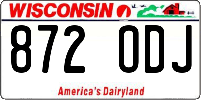 WI license plate 872ODJ