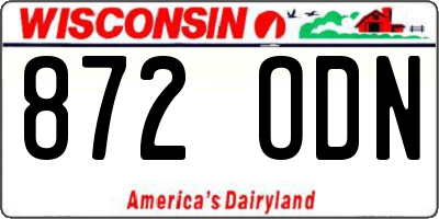 WI license plate 872ODN