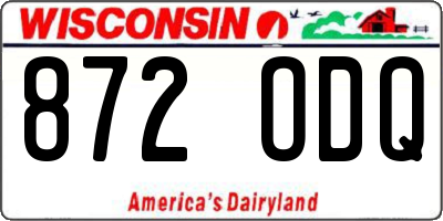 WI license plate 872ODQ