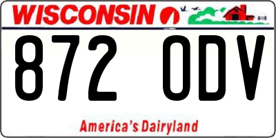 WI license plate 872ODV
